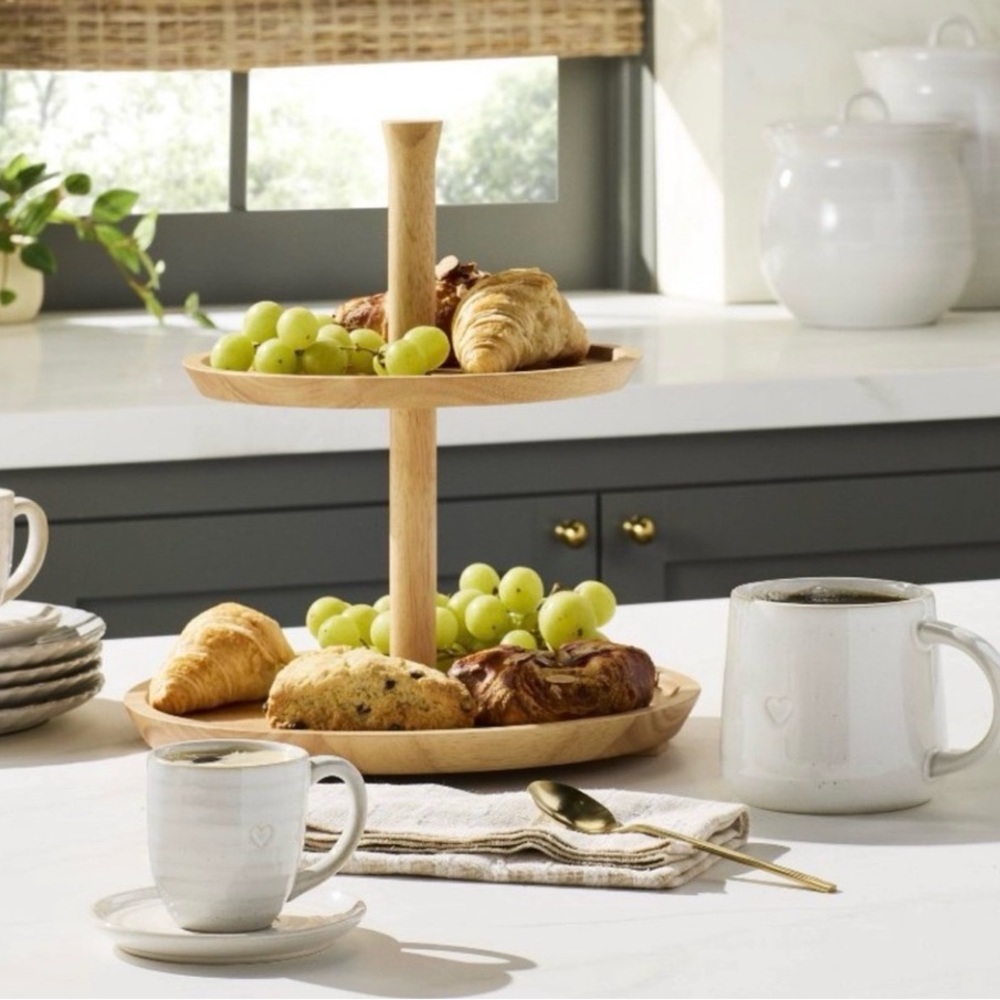 Hearth & Hand W/Magnolia Two-Tier Wooden Serving Tray NWT - Picture 3 of 13